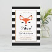 Moe Uitnodiging voor Virtuele Babyborrel met een V (Staand voorkant)