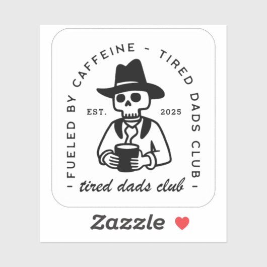 Moe vaders club aangepaste datum grappige koffie l sticker (Vel)