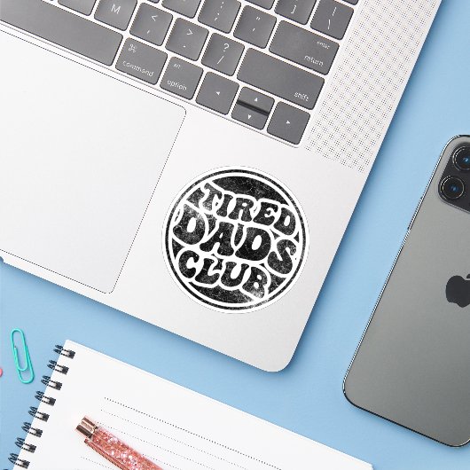 Moe vaders club grappig sticker (Laptop met iPhone)