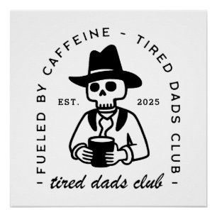 Moe vaders club nieuwe vader grappige koffie cowbo perfect poster