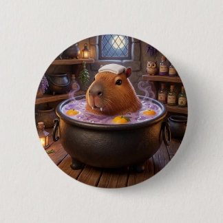 Moe vampierketelbad Capybara knopspeld Ronde Button 5,7 Cm