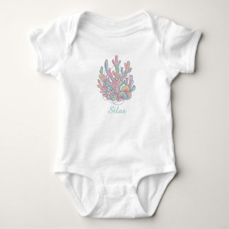 Moe waterverf koraalrif gepersonaliseerd baby body romper