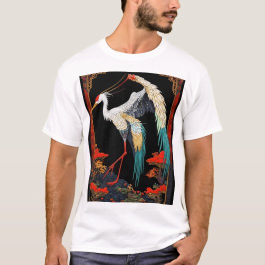 Moebius Crane Dragon Pixel Art - Maquenda Style" T-shirt (Voorkant)