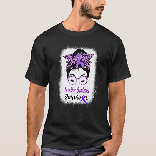 Moebius Syndrome Survivor Messy Bun Moebius Facial T-shirt (Voorkant)