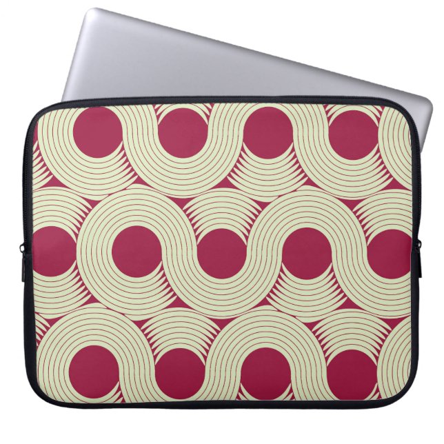 Moebiusstreep: Oneindige rood-groene Tegel Laptop Sleeve (Voorkant)