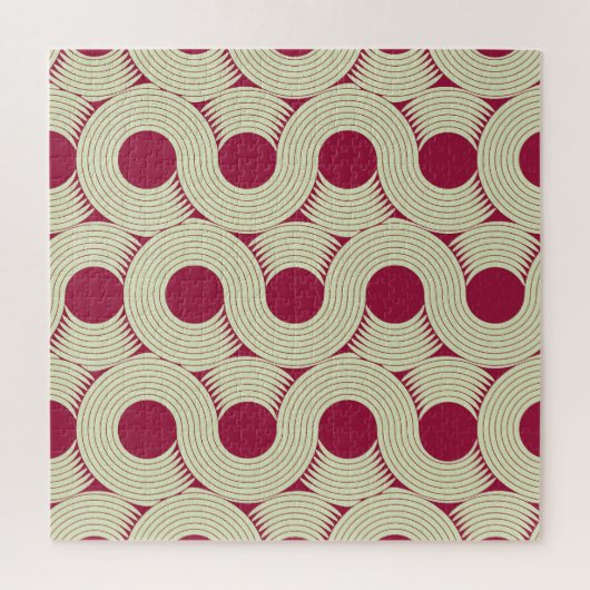 Moebiusstreep: Oneindige rood-groene Tegel Legpuzzel (Verticaal)