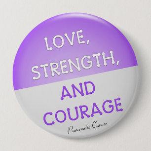 Moed Badge Pancreaskanker (Paarse) Ronde Button 4,0 Cm