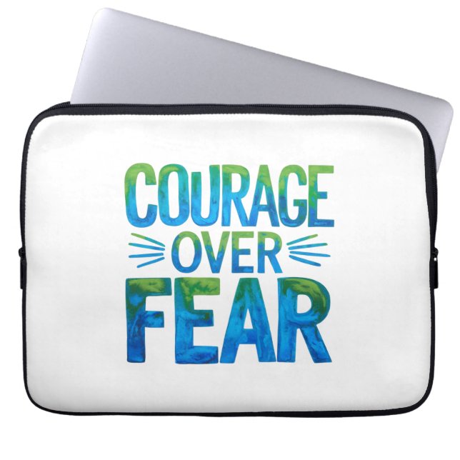 Moed boven angst laptop sleeve (Voorkant)