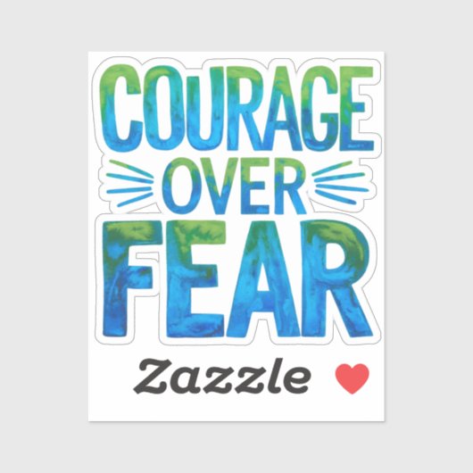 Moed boven angst sticker (Vel)