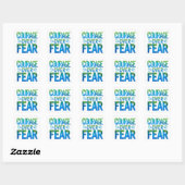 Moed boven angst vierkante sticker (Vel)