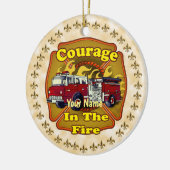 Moed Brandweerwagen Keramisch Ornament (Links)