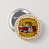 Moed Brandweerwagen Ronde Button 5,7 Cm (Voorkant /achterkant)