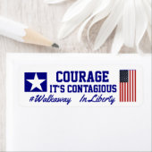 Moed dat het besmettelijk is etiket (Insitu)