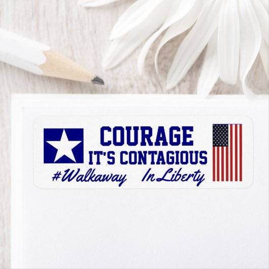 Moed dat het besmettelijk is etiket (Insitu)