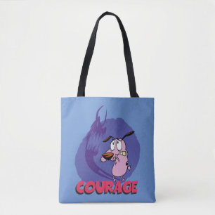 Moed de laffe hond aan Schaduwafbeelding Tote Bag