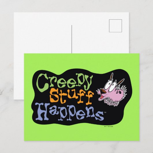 Moed de laffe hond | Creepy Stuff gebeurt Briefkaart (Voorkant / Achterkant)