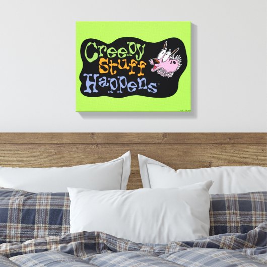 Moed de laffe hond | Creepy Stuff gebeurt Canvas Afdruk (Insitu (Slaapkamer))