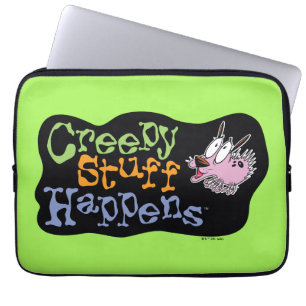 Moed de laffe hond   Creepy Stuff gebeurt Laptop Sleeve