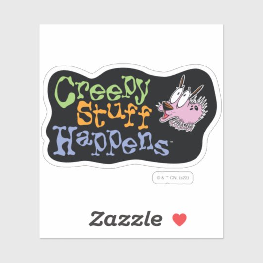 Moed de laffe hond | Creepy Stuff gebeurt Sticker (Vel)