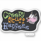 Moed de laffe hond | Creepy Stuff gebeurt Sticker (Voorkant)