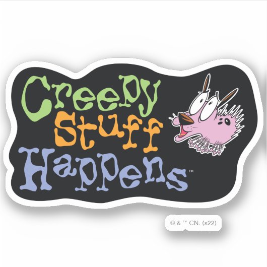 Moed de laffe hond | Creepy Stuff gebeurt Sticker (Voorkant)