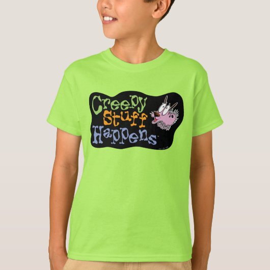 Moed de laffe hond | Creepy Stuff gebeurt T-shirt (Voorkant)