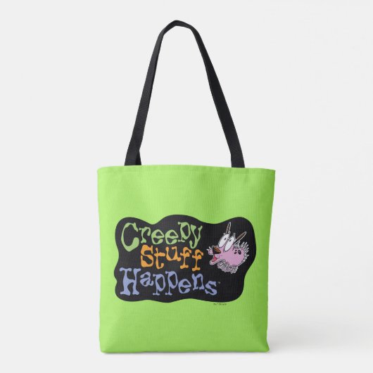 Moed de laffe hond | Creepy Stuff gebeurt Tote Bag (Achterkant)