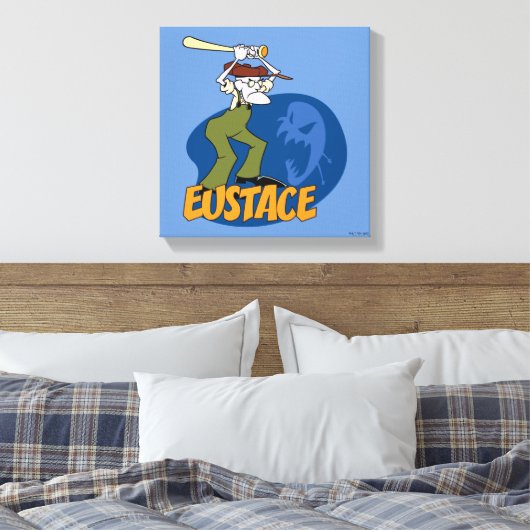 Moed de laffe hond | Eustace Graphic Canvas Afdruk (Insitu (Slaapkamer))