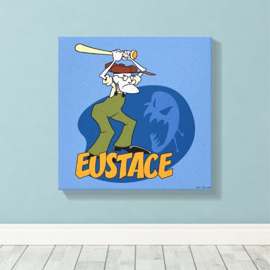 Moed de laffe hond | Eustace Graphic Canvas Afdruk (Insitu (Houten vloer))