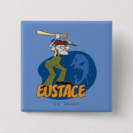 Moed de laffe hond | Eustace Graphic Vierkante Button 5,1 Cm (Voorkant)