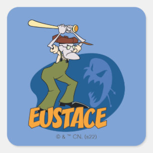 Moed de laffe hond   Eustace Graphic Vierkante Sticker