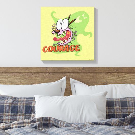 Moed de laffe hond | Ghost Graphic Canvas Afdruk (Insitu (Slaapkamer))