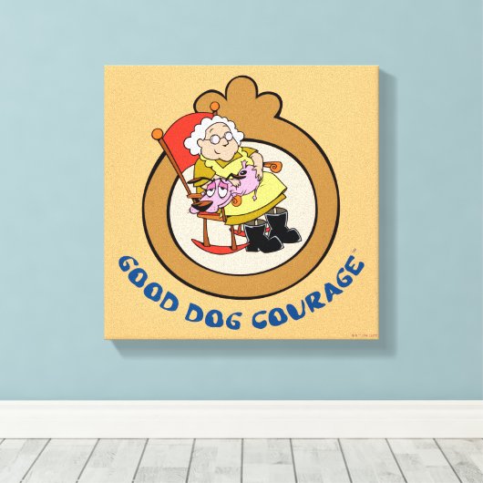 Moed de laffe hond | Good Dog Courage Canvas Afdruk (Insitu (Houten vloer))