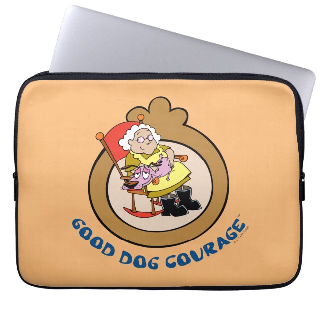 Moed de laffe hond | Good Dog Courage Laptop Sleeve (Voorkant)