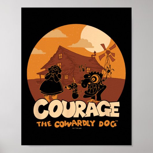 Moed de laffe hond Halloween laffe achtervolging Poster (Voorkant)