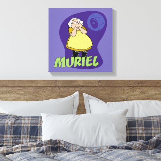 Moed de laffe hond | Muriel Graphic Canvas Afdruk (Insitu (Slaapkamer))