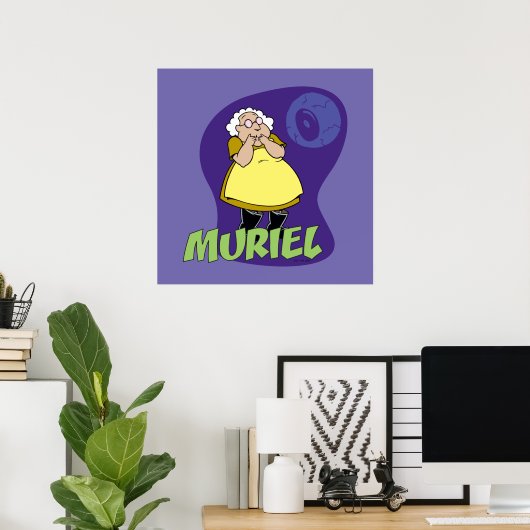 Moed de laffe hond | Muriel Graphic Poster (Thuiskantoor)