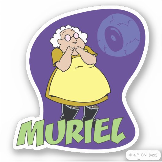 Moed de laffe hond | Muriel Graphic Sticker (Voorkant)