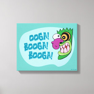 Moed de laffe hond Ooga Booga Booga! Canvas Afdruk
