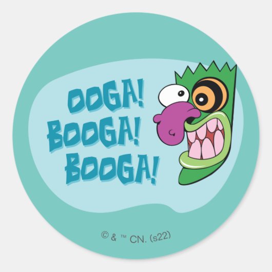 Moed de laffe hond | Ooga Booga Booga! Ronde Sticker (Voorkant)