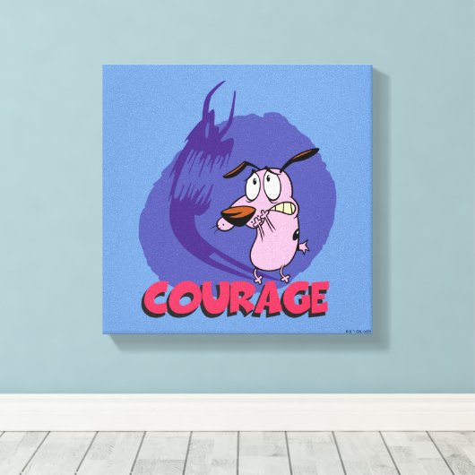 Moed de laffe hond | Schaduwafbeelding Canvas Afdruk (Insitu (Houten vloer))