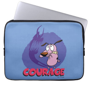 Moed de laffe hond   Schaduwafbeelding Laptop Sleeve