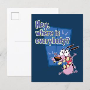 Moed de laffe hond   Waar is iedereen? Briefkaart