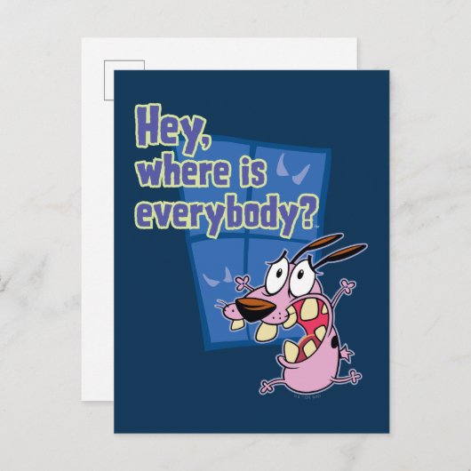 Moed de laffe hond | Waar is iedereen? Briefkaart (Voorkant / Achterkant)