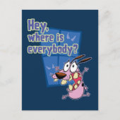 Moed de laffe hond | Waar is iedereen? Briefkaart (Voorkant)