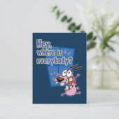 Moed de laffe hond | Waar is iedereen? Briefkaart (Staand voorkant)