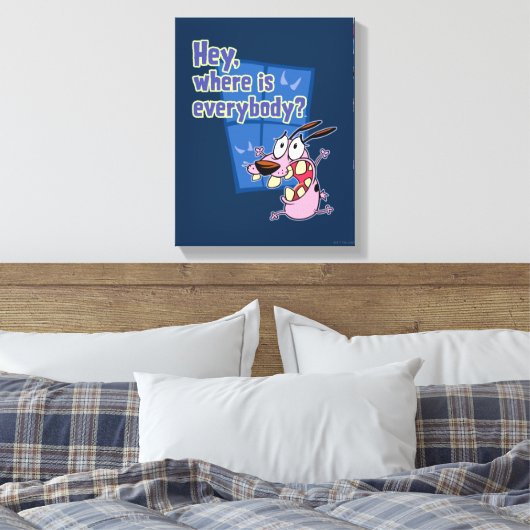 Moed de laffe hond | Waar is iedereen? Canvas Afdruk (Insitu (Slaapkamer))