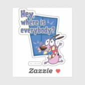 Moed de laffe hond | Waar is iedereen? Sticker (Vel)