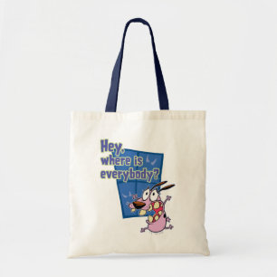 Moed de laffe hond Waar is iedereen? Tote Bag
