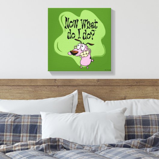 Moed de laffe hond | Wat moet ik nu doen? Canvas Afdruk (Insitu (Slaapkamer))